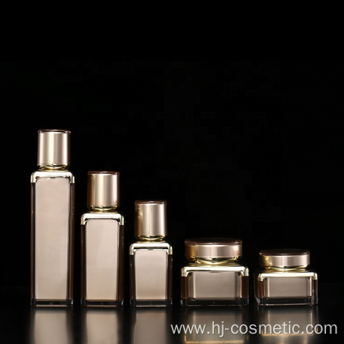 Wholesales High quality brown acrylic square cosmetic Bottle/jars with good price